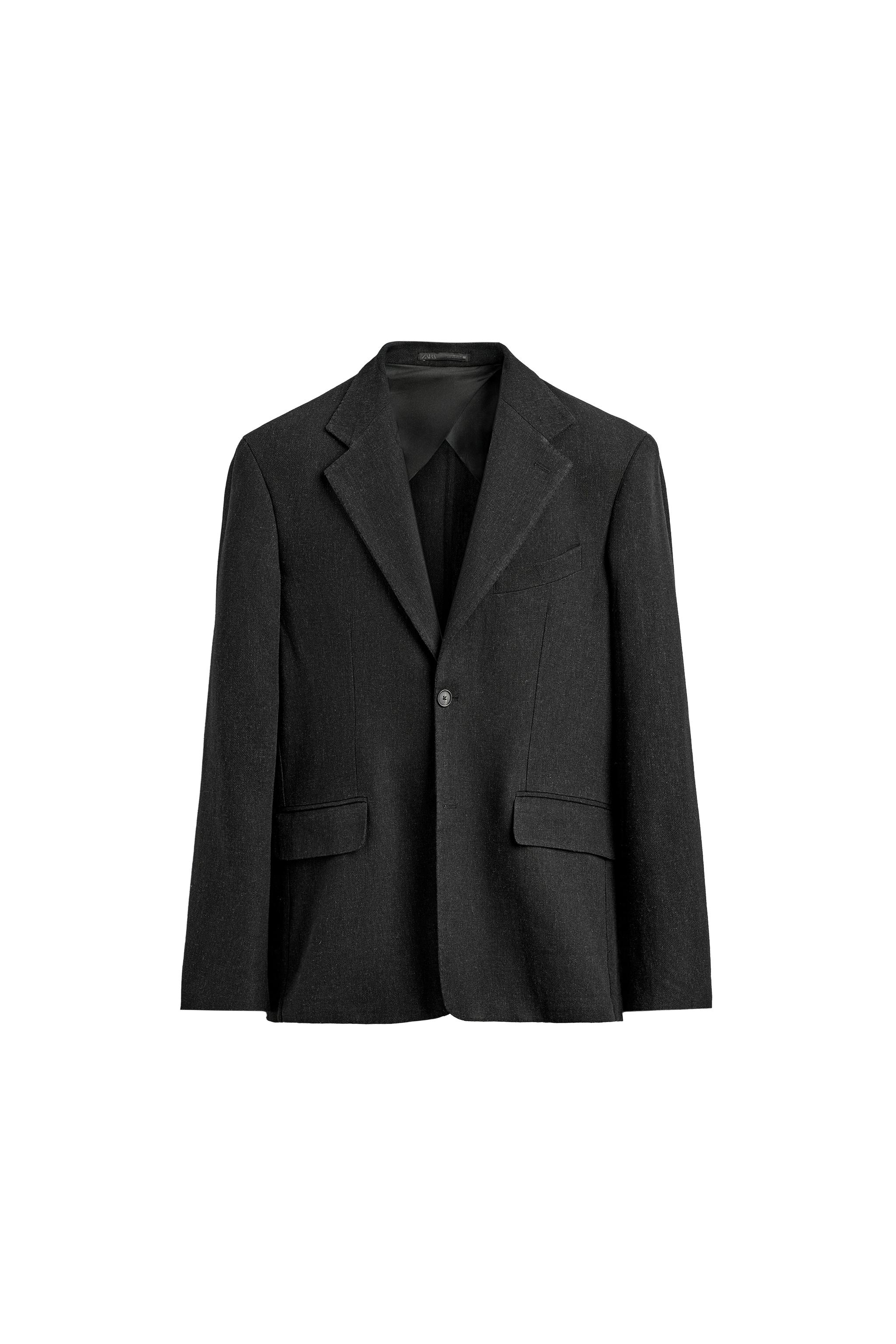 VESTE DE COSTUME EN VISCOSE ET CHANVRE